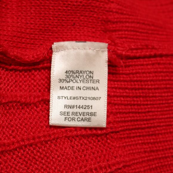 Sincerely Jules Red Cable Knit Sleeveless Sweater V-Neck Academia Preppy Size L - Picture 11 of 13